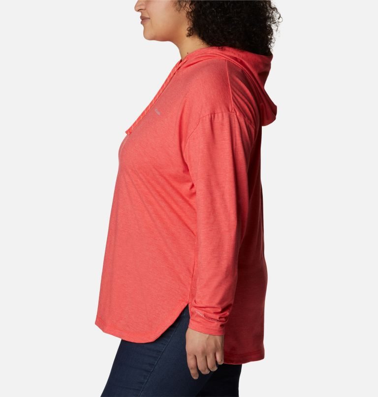 Women's Columbia Sun Trek Pullover Hoodie Red | Plus Size CA-W35A8